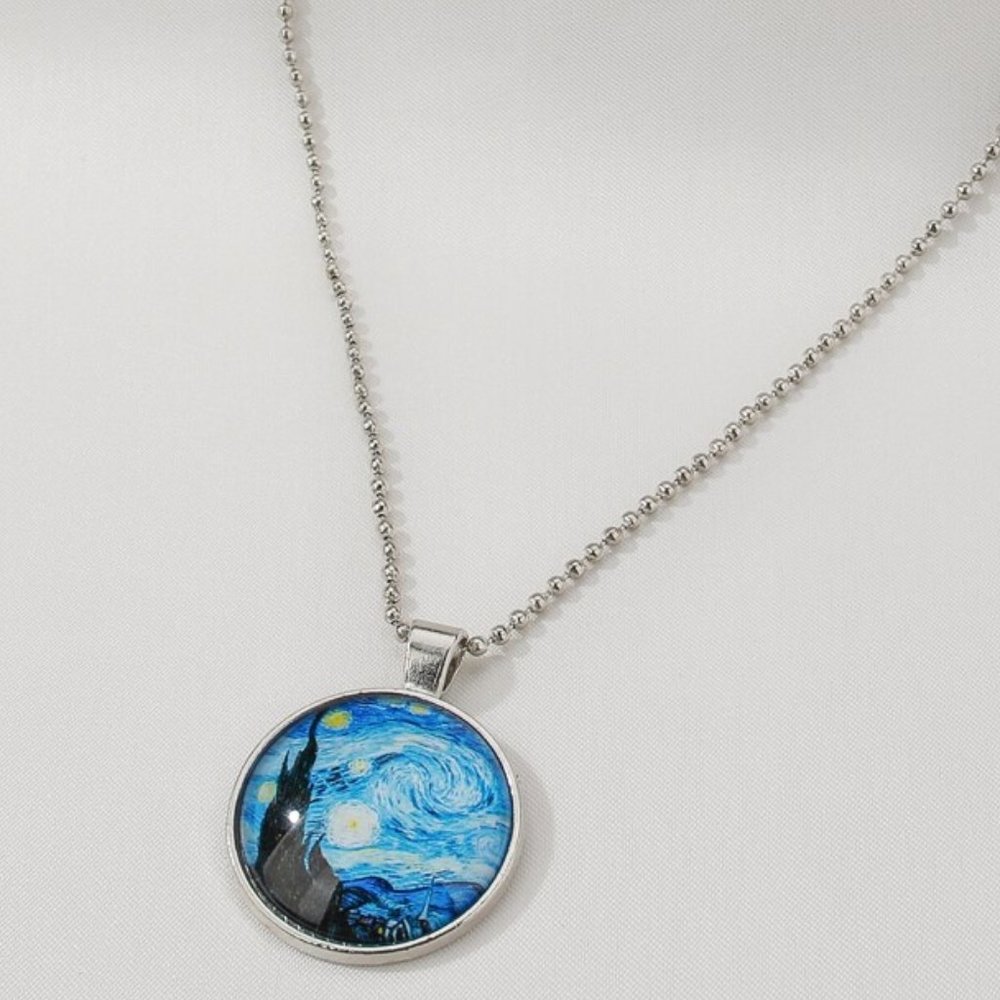 Starry Night Round Charm Necklace, NWT - Picture 2 of 2